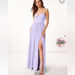 AZAZIE ZEYA
A-Line Pleated Chiffon Floor-Length Dress Lilac size A6